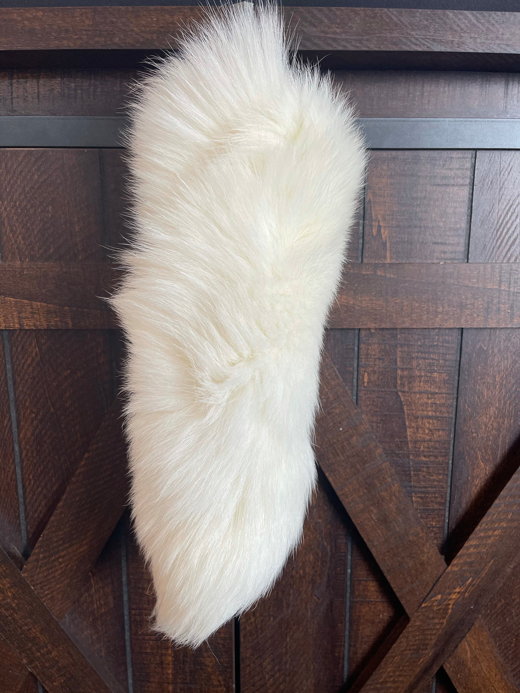 Arctic white fox tail